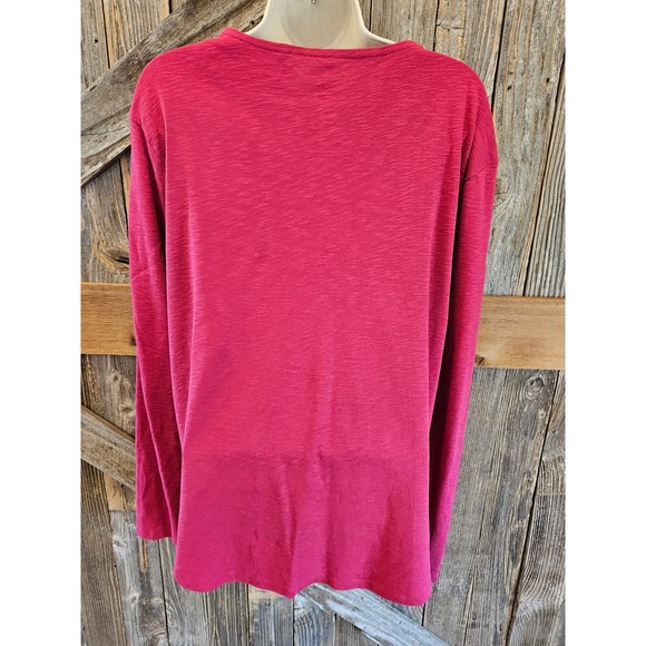 NWOT Ruff hewn size XL hot pink lace up collar popover Career Casual ^ - Picture 3 of 6